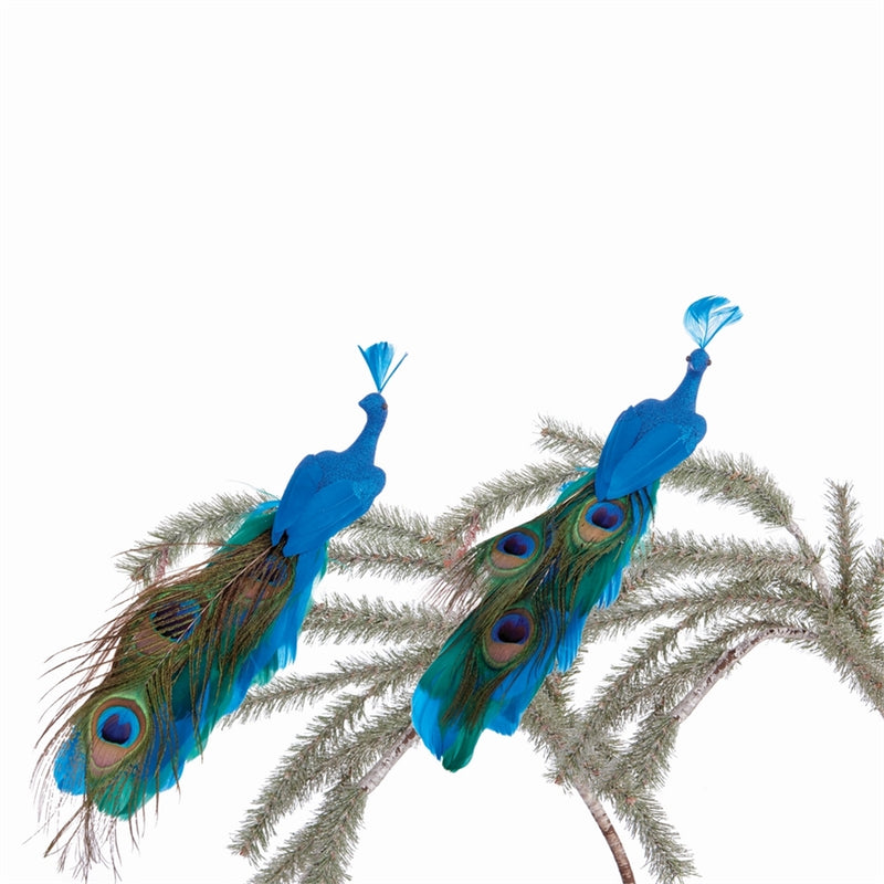 Napa Home Garden, PEACOCK ORNAMENTS ,SET OF 2,z5187bgr