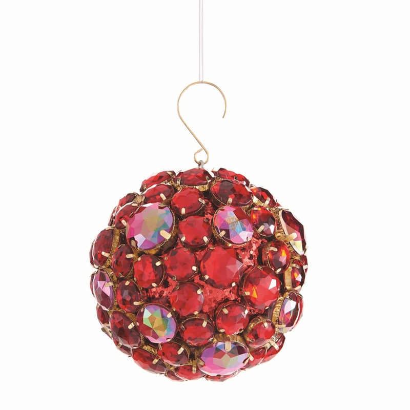 Napa Home Garden, JEWEL BALL ORN 3.75" RED/GOLD,z5202rdg