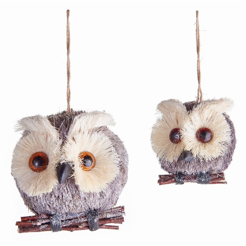 Napa Home Garden, SISAL OWL ORNAMENTS ,SET OF 2,z5398gy