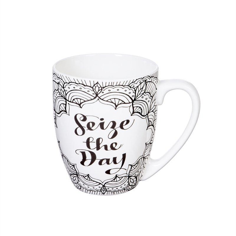 Evergreen JAC Cup O' Joe Cup w/set of 4 marker, Seize the Day