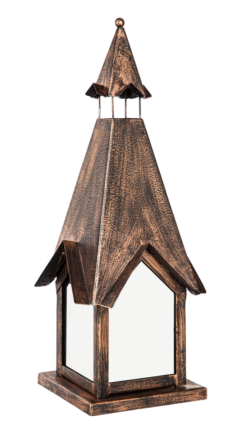 15" Illuminated Village Lantern - Bronze,zq2la1708