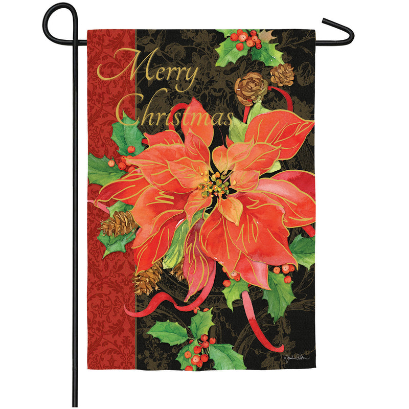 Christmas Poinsettias Garden Suede Flag,z14s8223