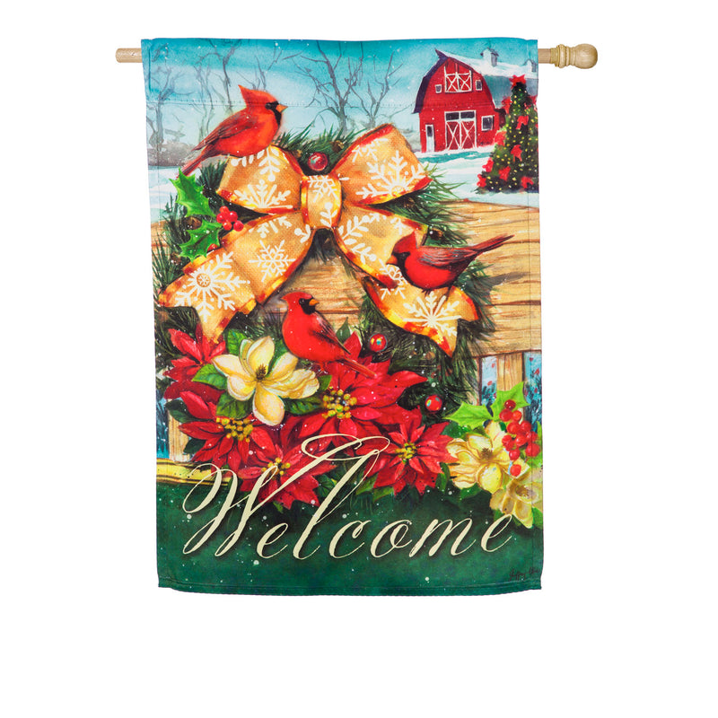 Cardinals Fence Wreath sub house flag,zhd13s3959